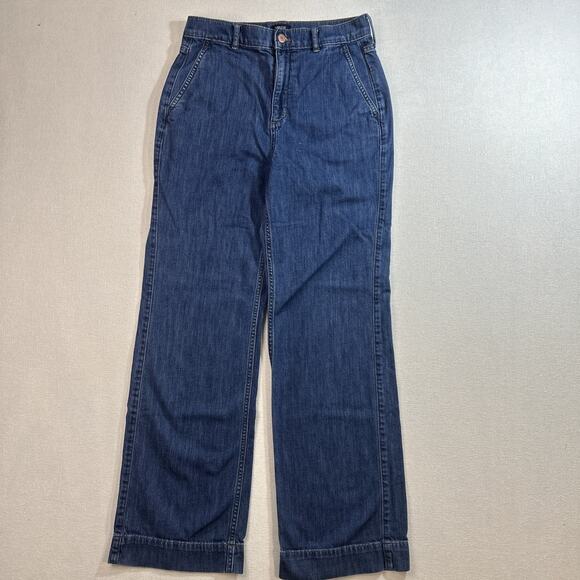 J.Crew Women's Jeans Blue Size 26 Tapered Mid Rise Stretch Denim Cotton Blend - Picture 1 of 9